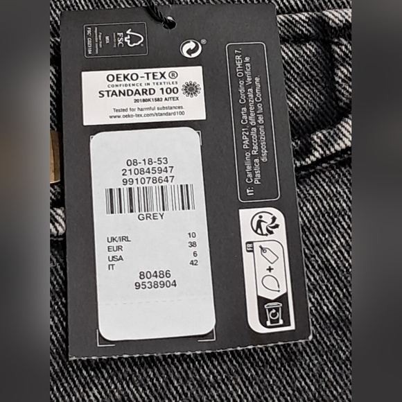 NWT Rita Ora x Primark Washed Black Denim Mini Skirt - Size 6 - Picture 8 of 15